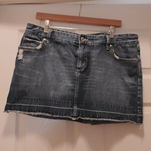 Vintage American Eagle Denim Mini Skirt Fall Classic Boho Stylized Size 14